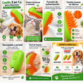 Cepillo 3 en 1 para Mascotas con Pulverizador